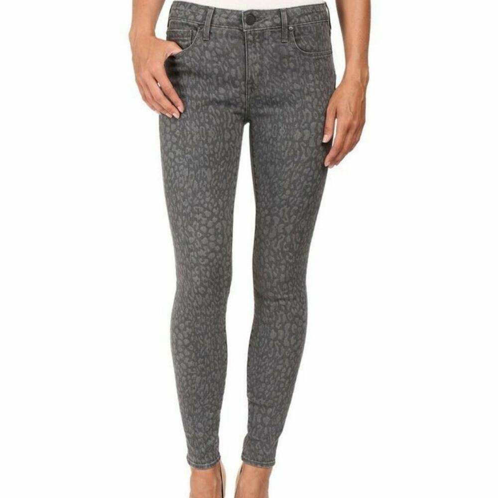 Parker Smith Womens Ava skinny jeans in green leopard size 28